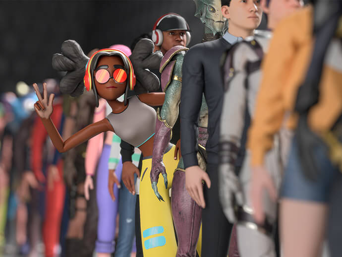 A girl in a line