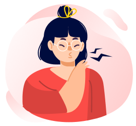 girl coughing illustration